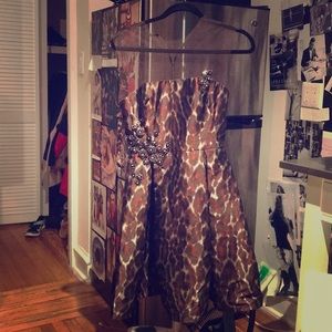 Randi Rahm sheer and crystal embellished dress